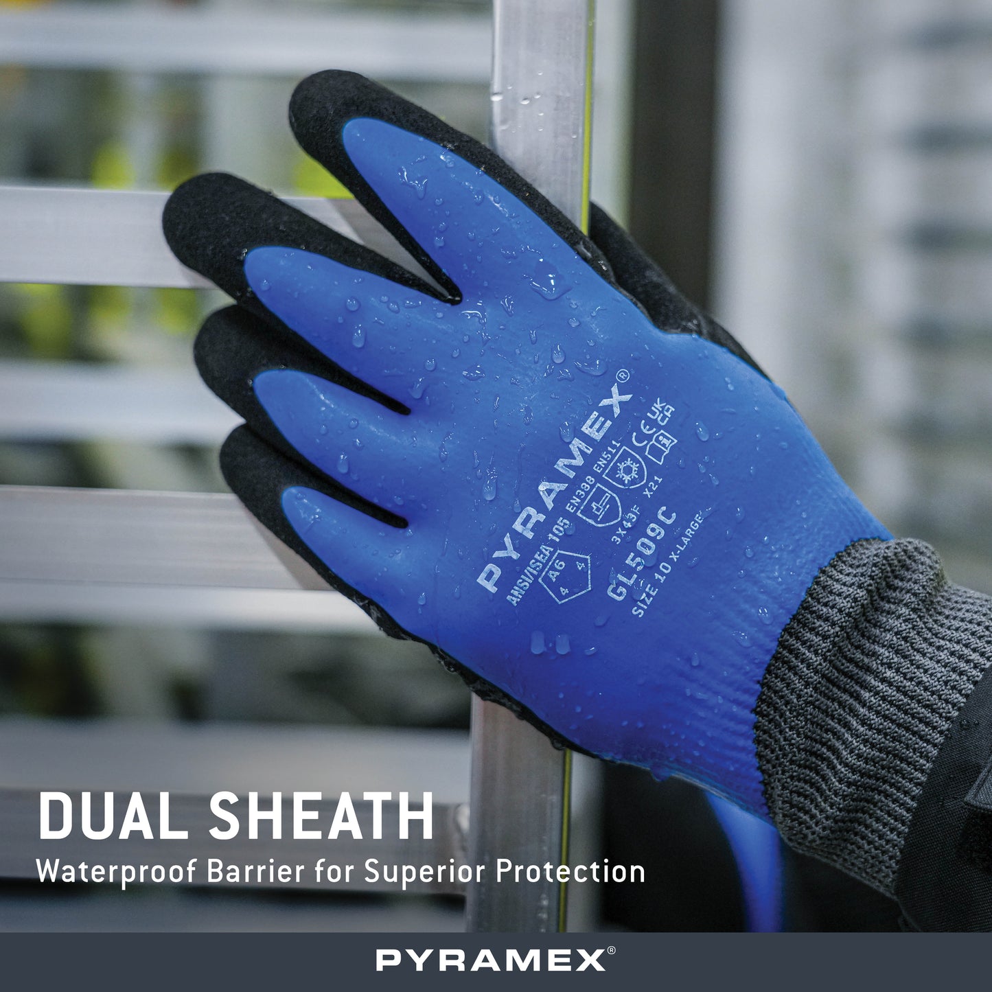 Pyramex GL509C - Insulated Double Dipped Sandy + Smooth Latex A6 Cut Cold Stress PPE X-Large model GL509CXL