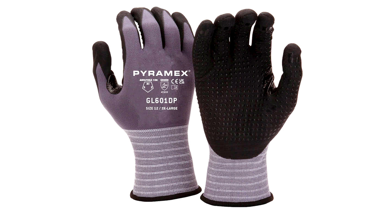 Pyramex GL601DP - Micro-Foam Nitrile Dotted Safety Workwear Small model GL601DPS