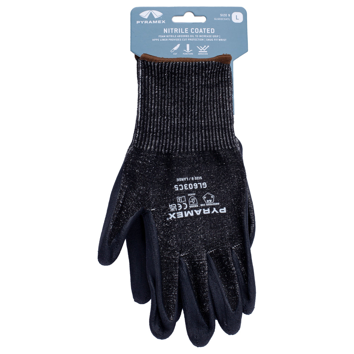 Pyramex GL603C5 - Micro-Foam Nitrile A4 Cut Safety Workwear X-Small Polybag model GL603C5XS