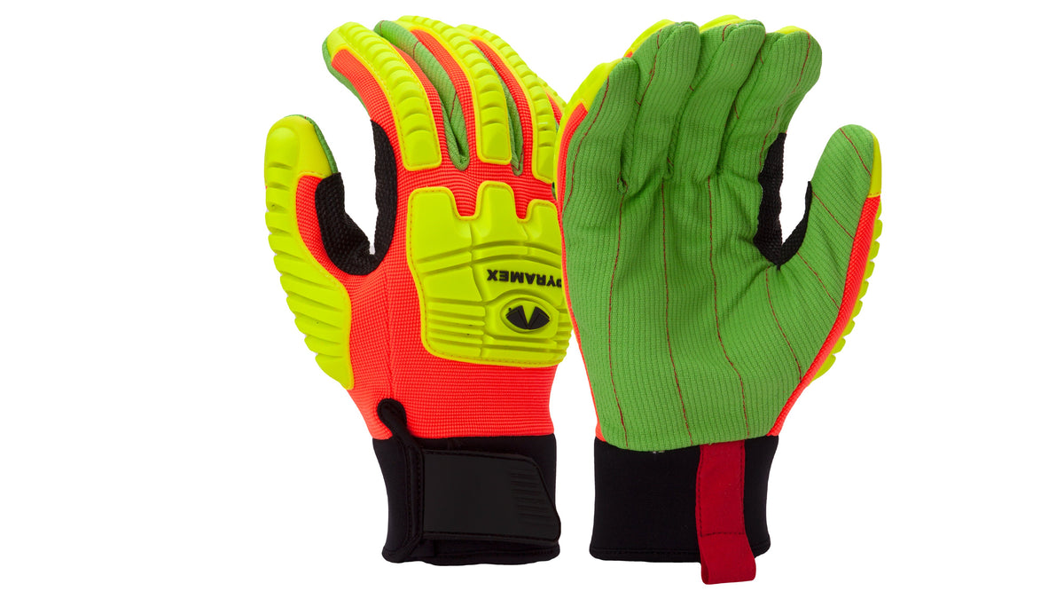 Pyramex GL803C - Corded Cotton A2 Cut Level 1 Impact Cut-Resistant Gloves Small model GL803CS