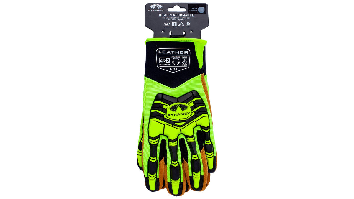 Pyramex GL805HT - Genuine Leather Level 2 Impact Cut-Resistant Gloves Small model GL805HTS