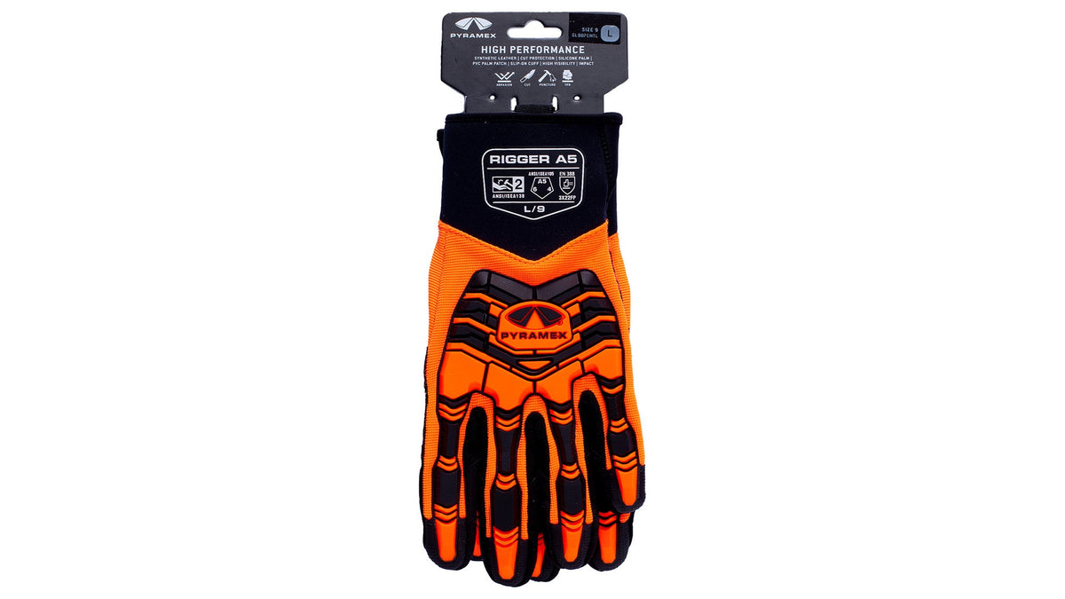Pyramex GL807CHT - Synthetic Leather Silicone Palm A5 Cut Level 2 Impact Cut-Resistant Gloves Small model GL807CHTS