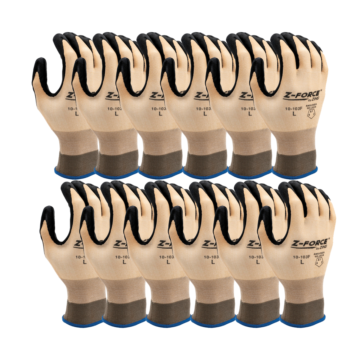 ZING Z-Force General Purpose Glove, 15G Bio-Based Nylon+Spandex Shell Biobased Ppu Palm Coated, Touchscreen - official Zing product image 3