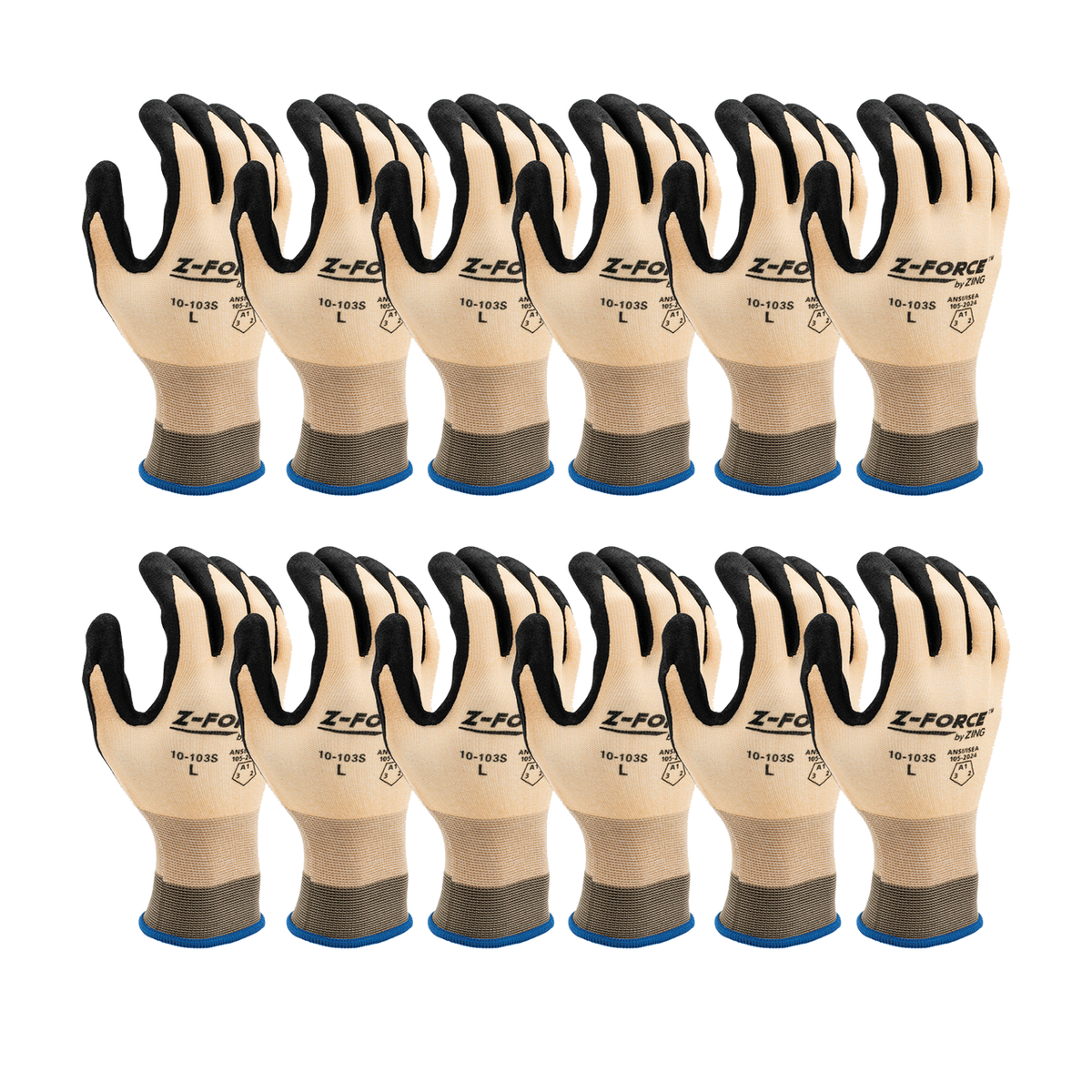 ZING Z-Force General Purpose Glove, 15G Bio-Based Nylon+Spandex Shell Nano-Sandy Bio-Based Ppu Palm Coated, Touchscreen - official Zing product image 3
