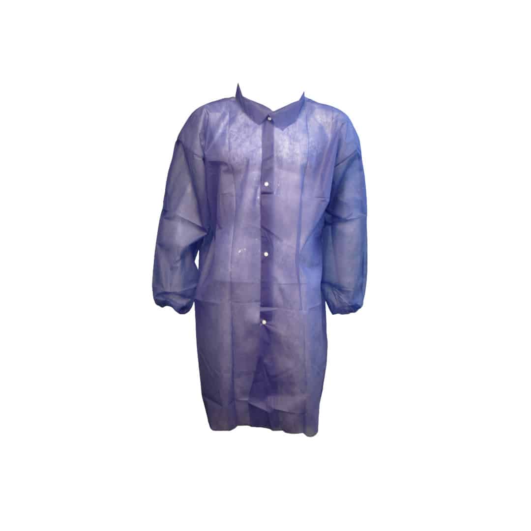 Cordova Navy Blue Polypropylene Lab Coat, 4 Snap #LC25NB - LC25NBM