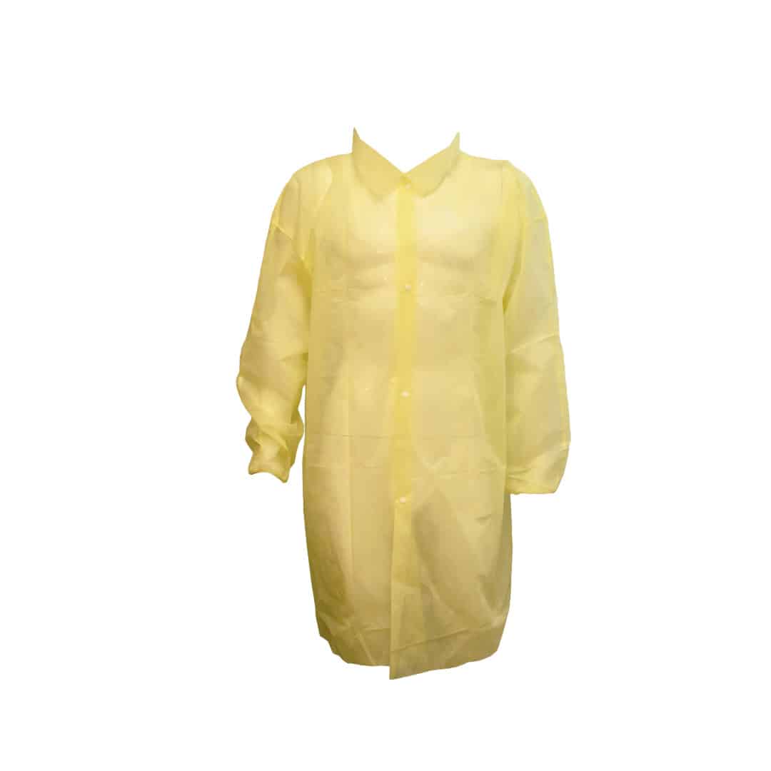 Cordova Yellow Polypropylene Lab Coat, 4 Snaps F #LC25Y - LC25YM