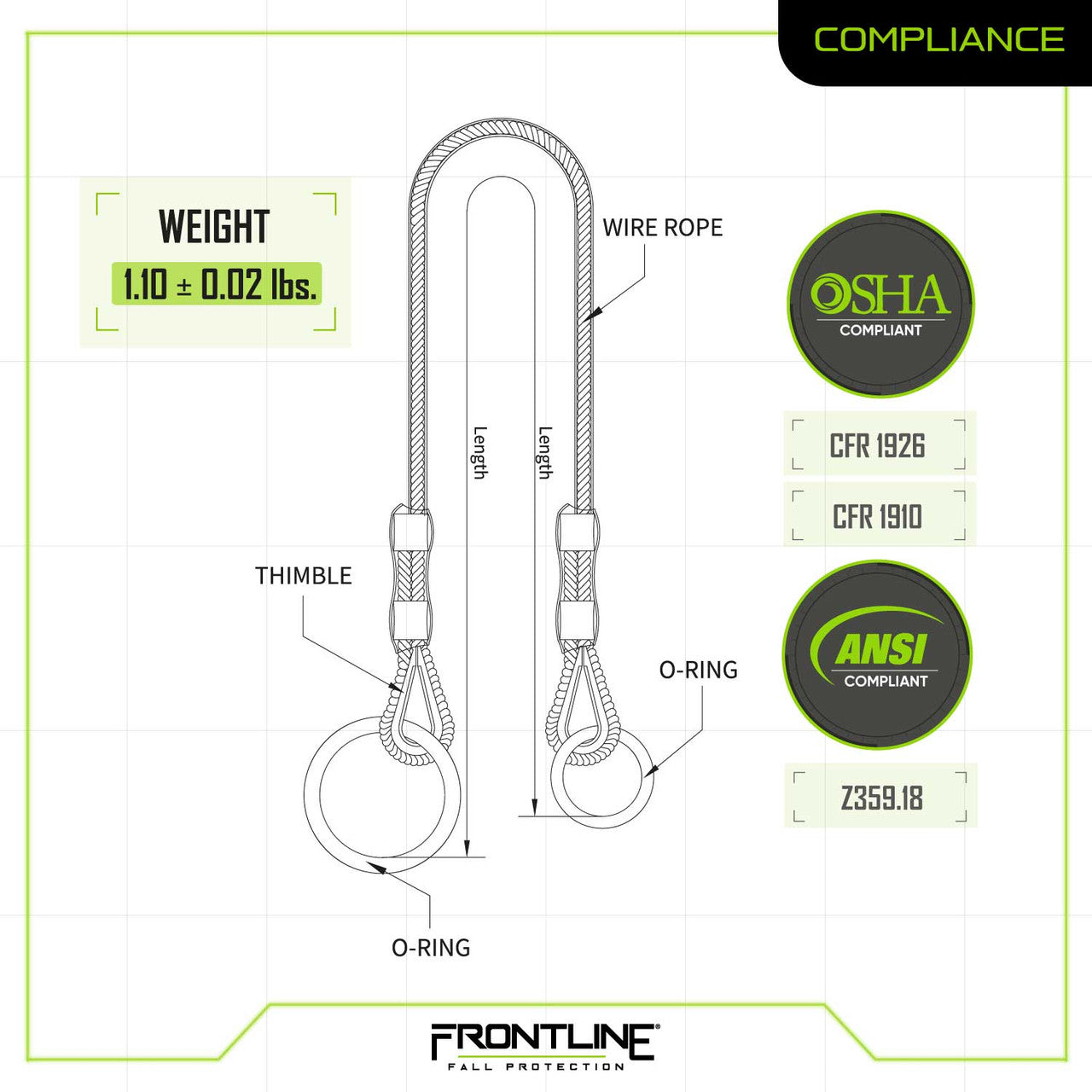 Frontline Fall MPW04 Frontline MPW Wire Rope Choker Anchor Pvc product image