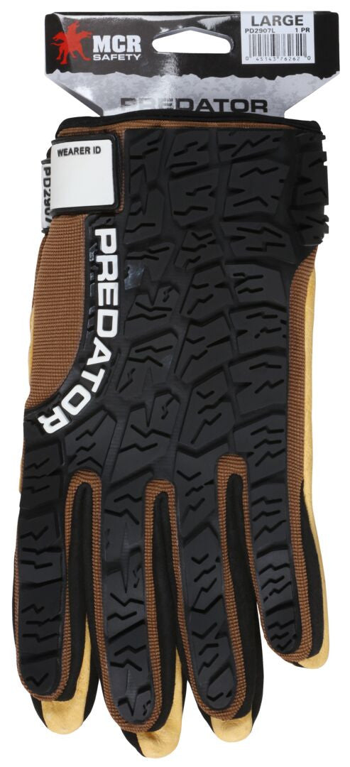 Predator Mechanics Gloves, Goatskin, D3O Foam Palm, TPR Impact Back