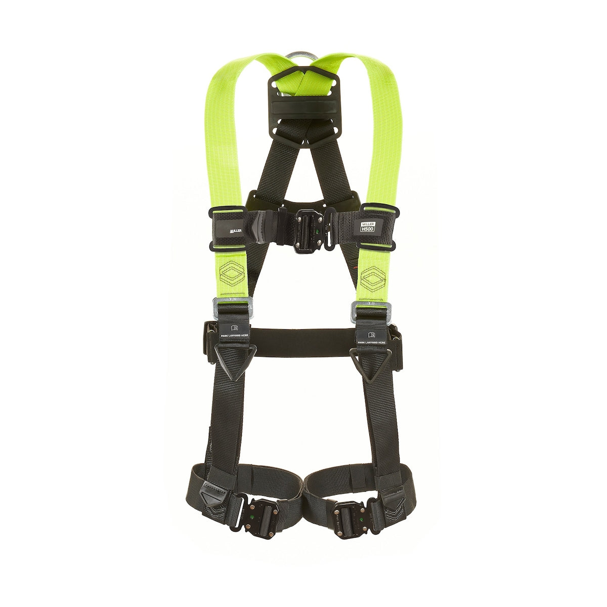 Miller 103609X – Miller® H500 Industry Standard Full Body Harness with Ergonomic Lightweight Design, Auto Quick‑Release Leg Buckles, Auto‑Clip Chest Buckle, Dorsal D‑Ring, and Adjustable Fit – EN 361