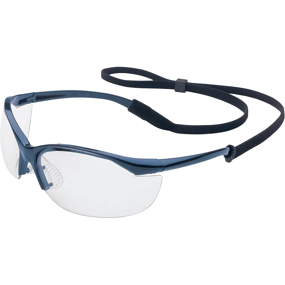 Uvex 11150900 – Semi-Rimless Safety Glasses with Metallic Blue Frame, Clear Lens with Anti-Scratch Hardcoat, and Flexicord™