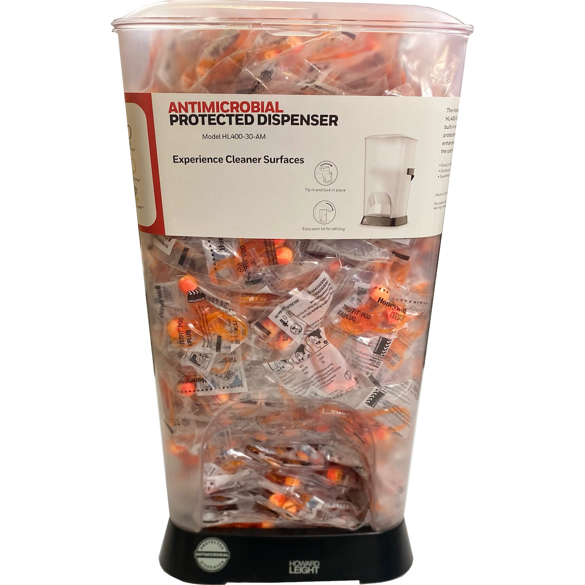 Howard Leight HL400-TFPOD-30-AM – Prefilled TrustFit® Antimicrobial-Protected Dispenser - TFPOD-30