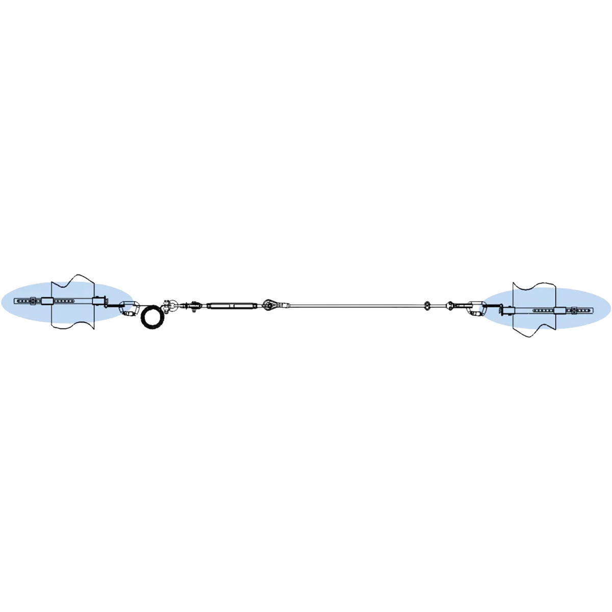 PIP Miller SG8815-12 Horizontal Lifeline Kit with Fixed Beam Anchors
