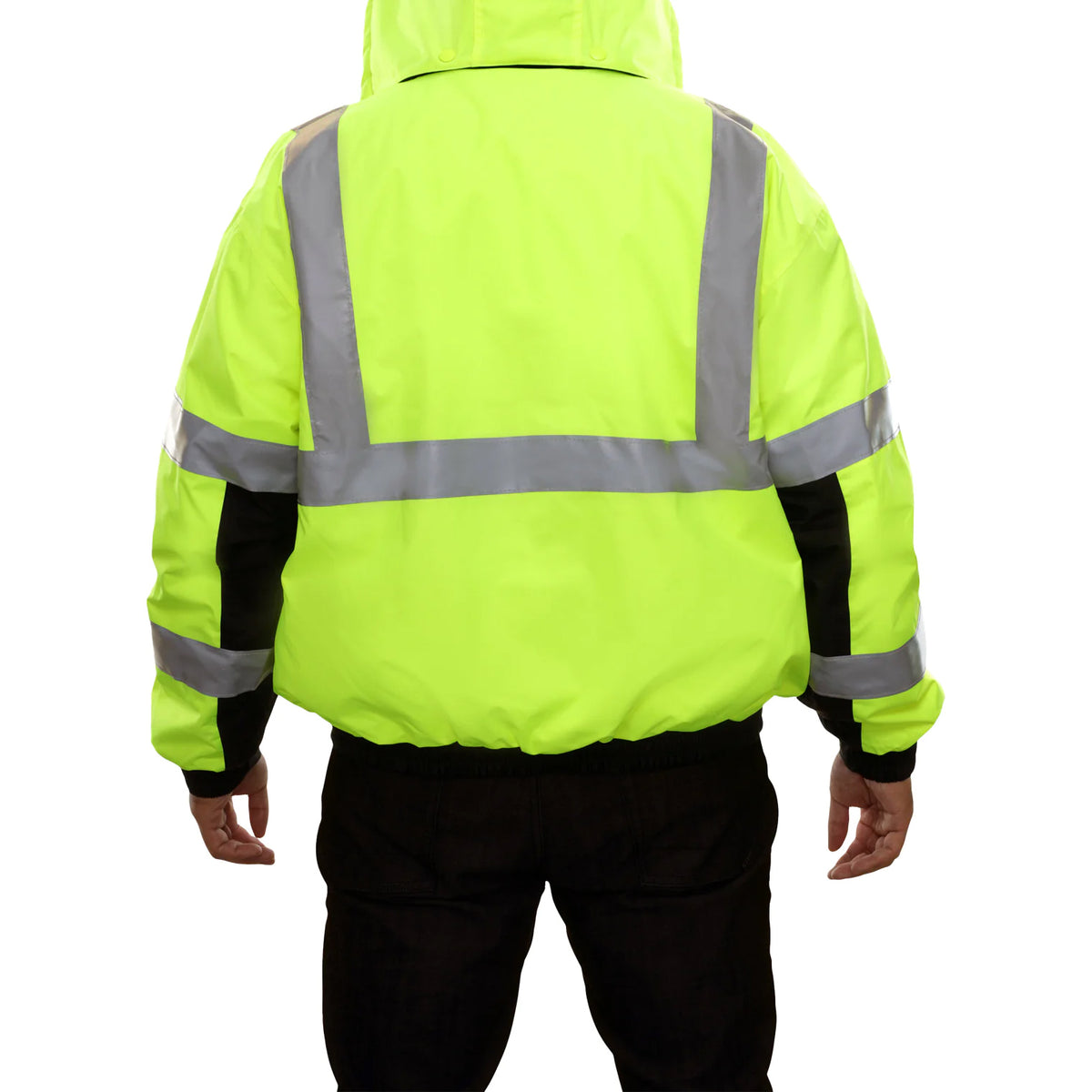 PIP 411ST-LB ANSI Type R Class 3 waterproof bomber jacket - back view
