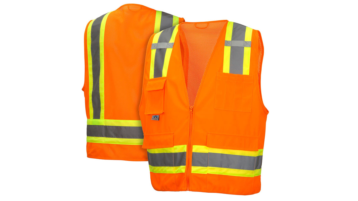 Pyramex RVZ24 Series Hi-Vis Safety Vests 5X-Large Hi-vis Lime model RVZ2410X5