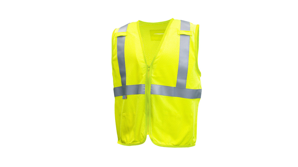 Pyramex RVZ52FR Series Flame Resistant Safety Apparel Medium Hi-vis Lime model RVZ5210FRM