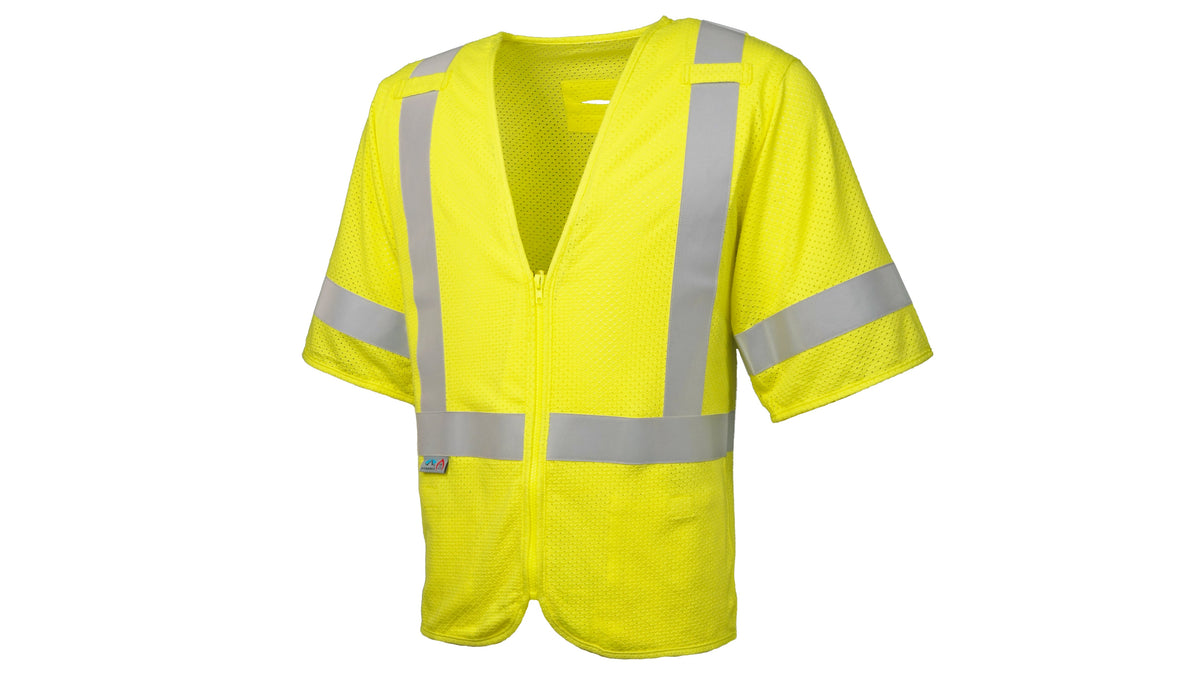 Pyramex RVZ53FR Series Flame Resistant Safety Apparel Medium Hi-vis Lime model RVZ5310FRM