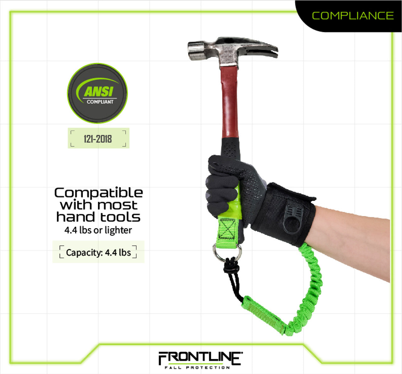 Frontline Fall ACTLWB ToolGrip™ 4 lbs Wrist Tool Lanyard – Polyurethane Worksite Safety & Industrial Supplies PPE
