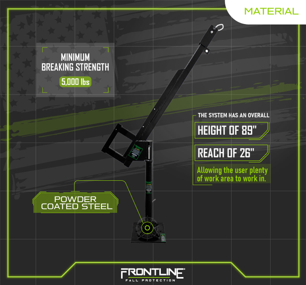 Frontline DAN75-US Patriot™ Davit Confined Space System - Made in USA