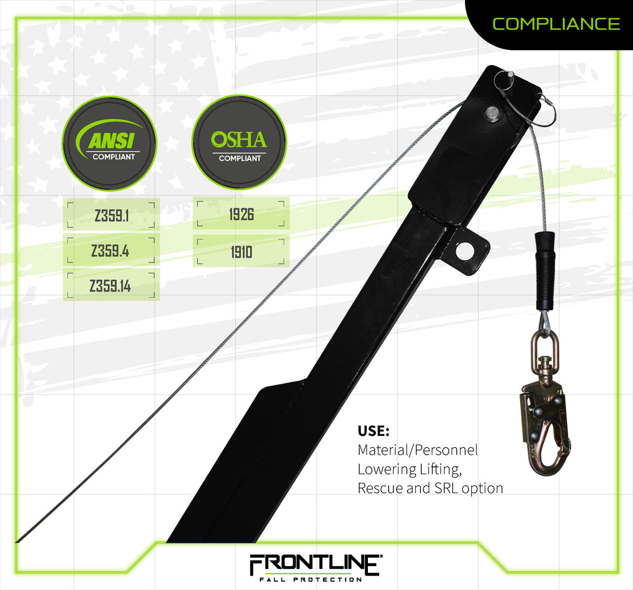 Frontline QAN75-US Patriot™ Quadpod Confined Space System - Made in USA