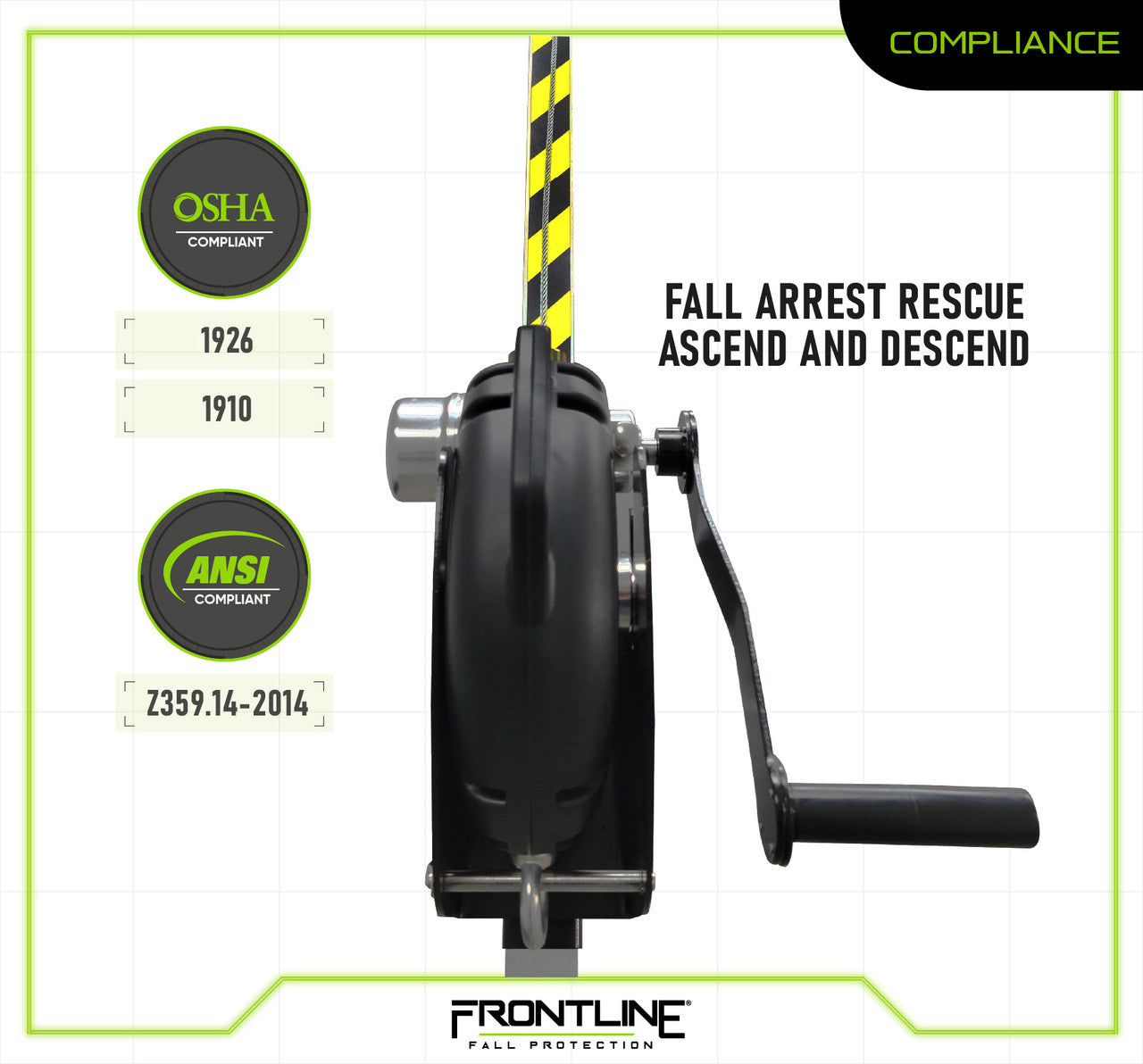 Frontline Fall RPG603W Frontline MEGApod 60' 3-Way Self Retractable Lifeline with Retrieval System product image
