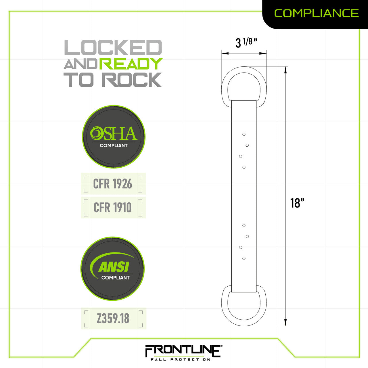 Frontline Fall ROSU02SS Stainless Steel Permanent Use Roof Anchor (Double D-Ring) product image