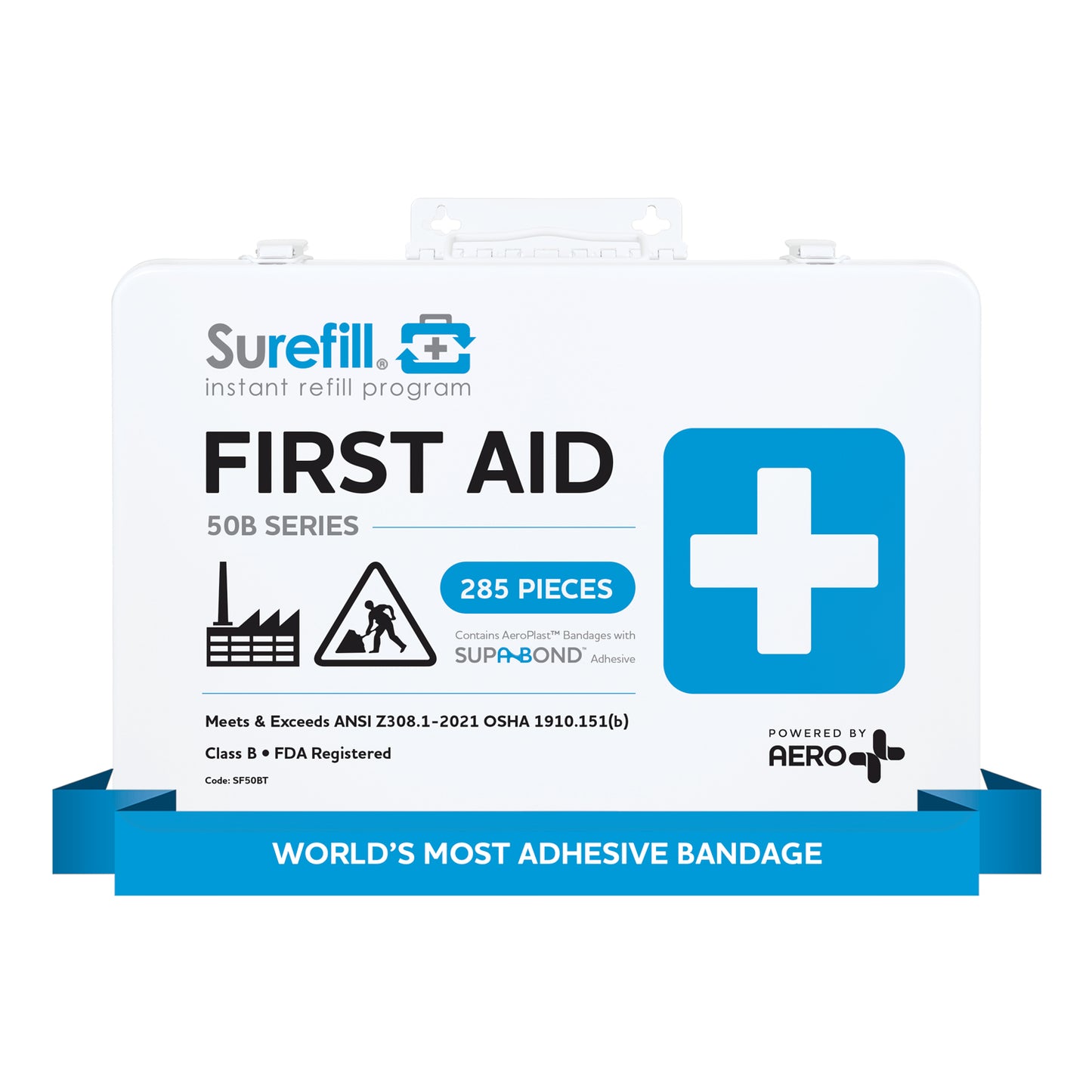 Surefill® 50B Series ANSI B First Aid Kit – Metal Case #SF50BT