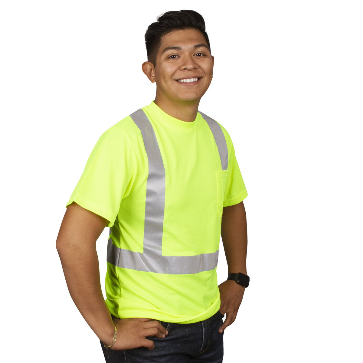 Cordova Class 2 Lime Birdseye Mesh Fabric T-shir #SPV411 - SPV411L