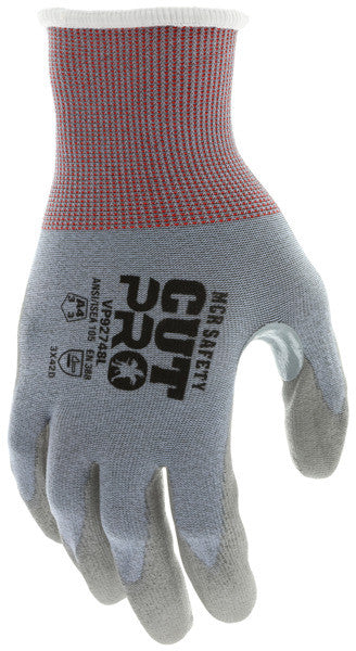 CutPro 18-Gauge HPPE Gloves, PU Coating, Reinforced Thumb, Touchscreen Compatible