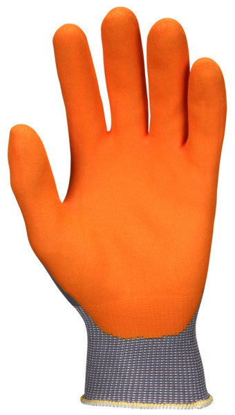 Hi-Visibility Nitrile Foam Palm Gloves, 15-Gauge Nylon Shell, "Watch Your Hands" Logo - VP96790HVIXL
