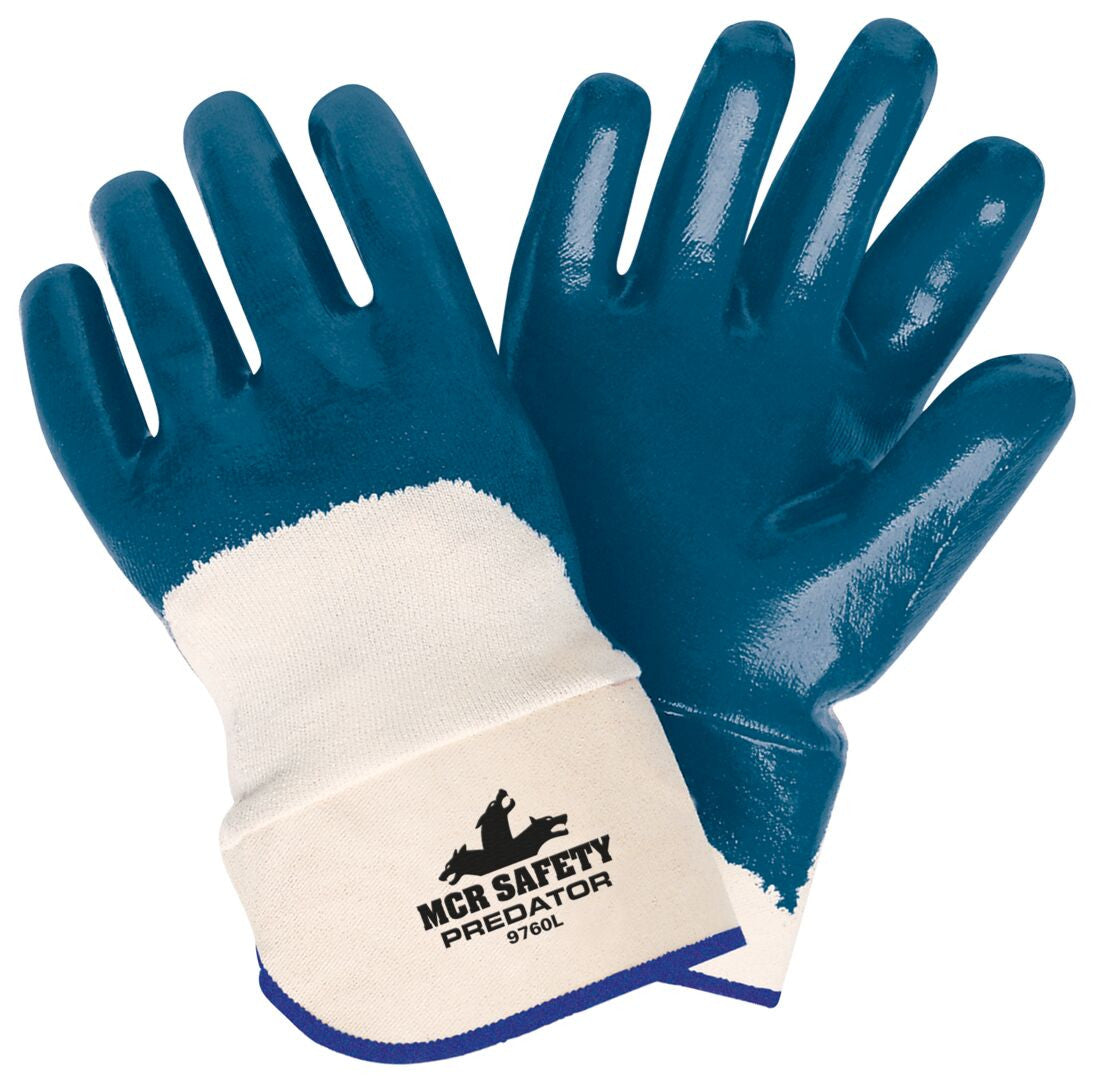 Predator Nitrile Palm-Coated Work Gloves, Jersey Lining, Safety Cuff - VP9760XL