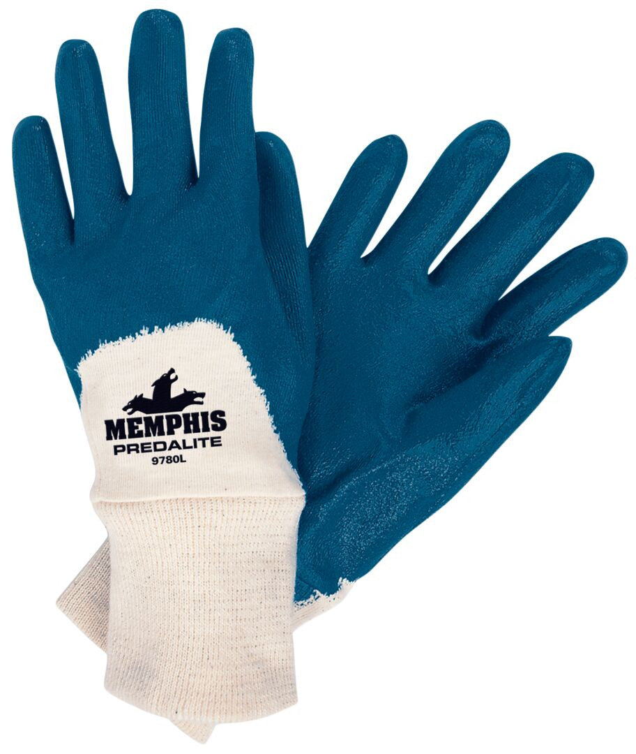 Predalite Palm-Coated Work Gloves, Light Nitrile, Knit Wrist - VP9780M