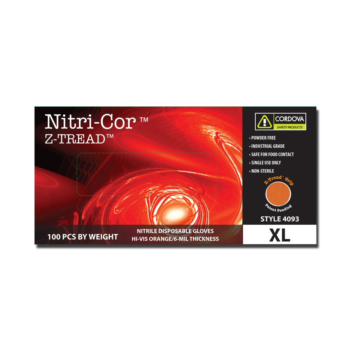 Cordova Nitri-cor Z-tread™ HI-VIS Orange Nitr #4093 - 4093M image 3