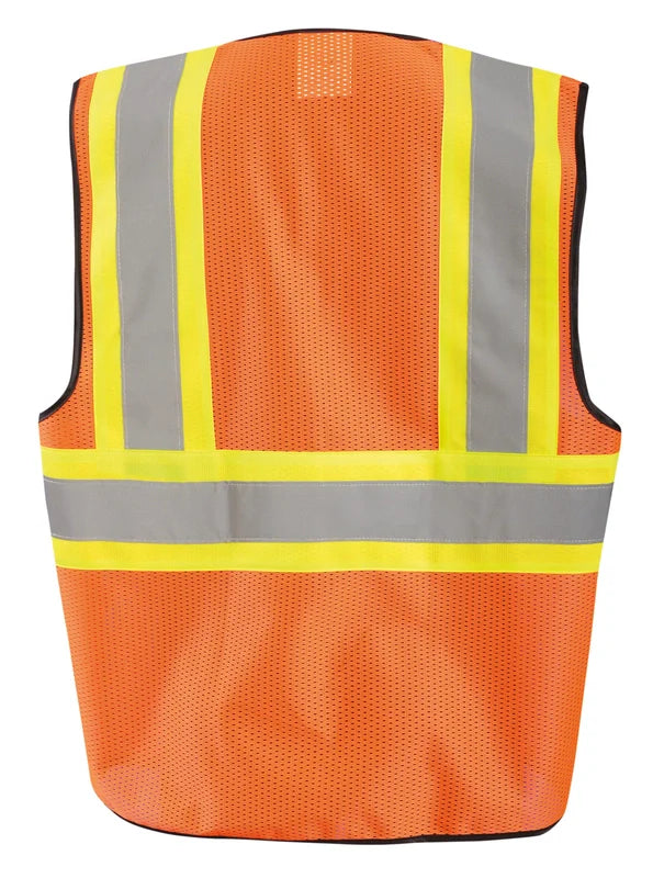Occunomix Mesh Two-Tone Vest Hi-Vis Safety Vests Orange 4X/5X model ECO-GC2T-O4/5X