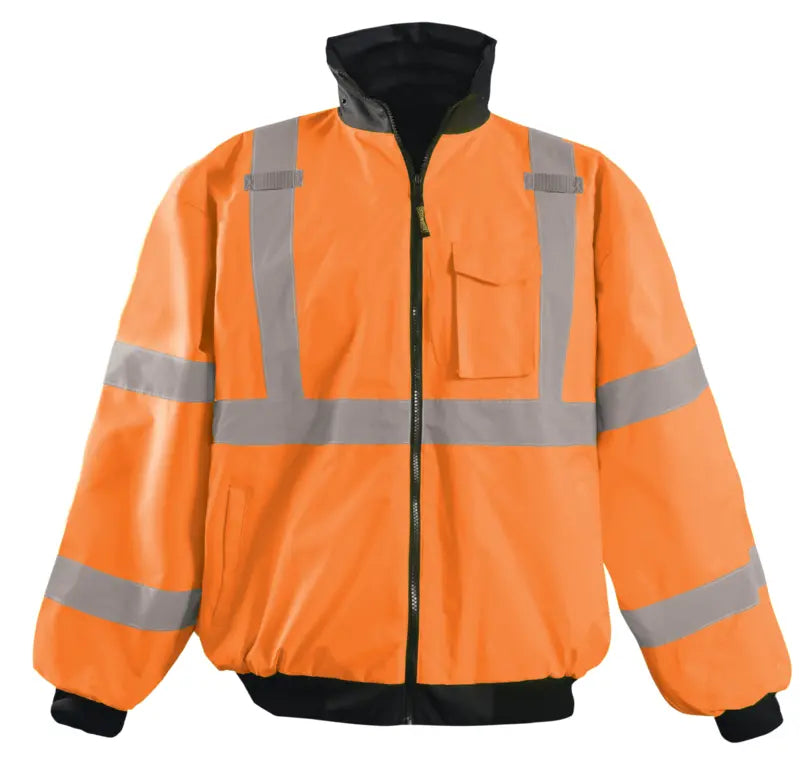 Occunomix Fleece Lined Bomber Jacket Hi-Vis Jackets Orange M model LUX-ETJBJ-OM