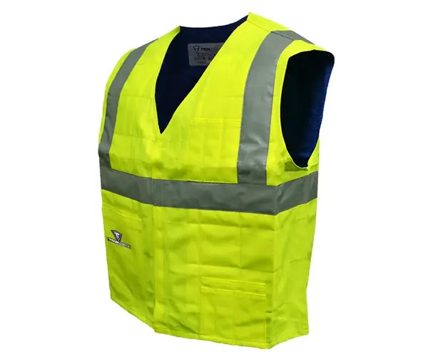 Occunomix TECHNICHE Evaporative Cooling Vest - Traffic Safety ANSI Class 2 Hi-Vis Safety Vests Hi-Viz Yellow L/XL model