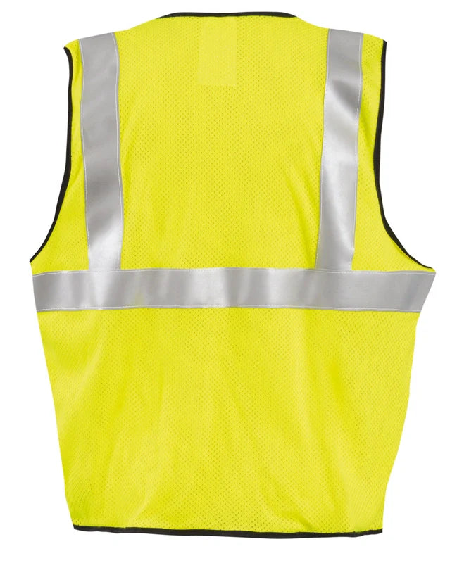 Occunomix Premium Flame Resistant Single Stripe Mesh Vest Flame Resistant Safety Apparel Yellow L model LUX-SSGC/FR-YL