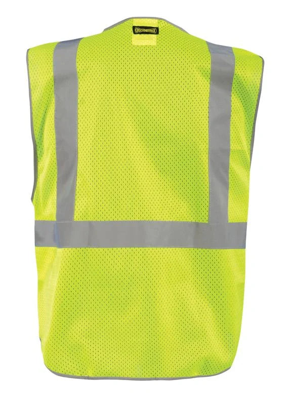 Occunomix Mesh/Solid Black Bottom 5-Pt. Breakaway Vest w/Quick Release Zipper Hi-Vis Safety Vests Medium model LUX-GCBBK-YM