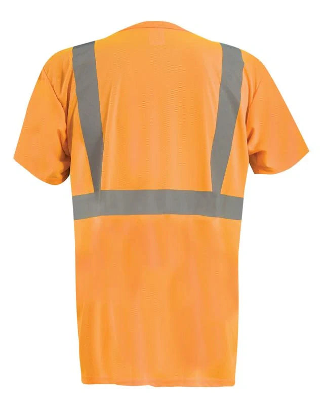 Occunomix Short Sleeve Black Bottom Wicking Birdseye T-Shirt W/Pocket Hi-Vis Shirts Orange XL model LUX-SSETPBK-OXL