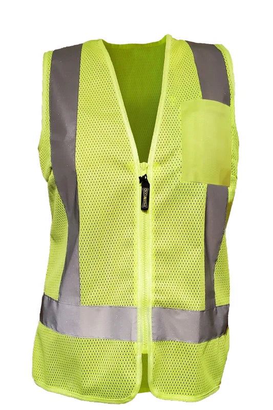 Occunomix Sustainable Women s Mesh Vest w/ Zipper Hi-Vis Safety Vests Yellow L model ECO-RYIMZW-YL