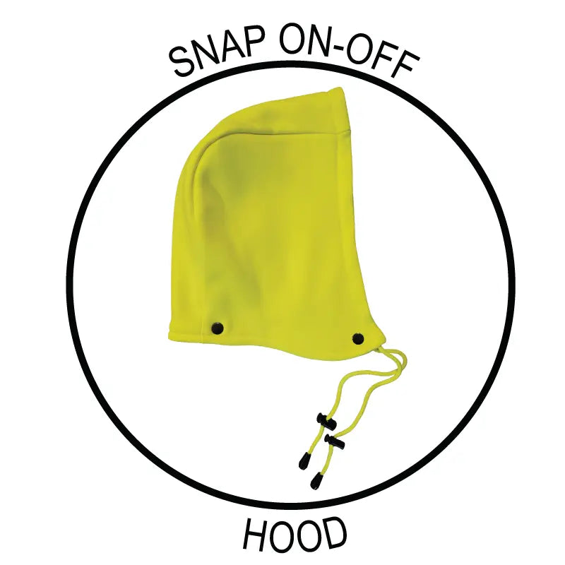 Occunomix Sustainable X-Back Snap Hood Sweatshirt Hi-Vis Jackets Yellow 2X model LUX-RYSWHZ-BY2X