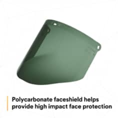 3M Polycarbonate Faceshield WP96C 82702-00000, Dark Green