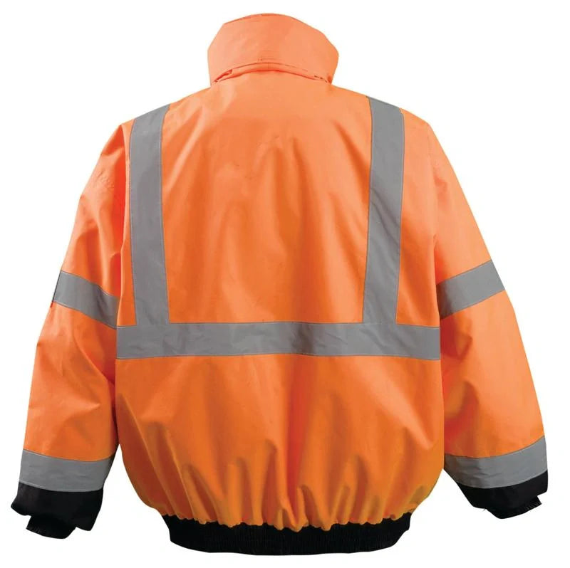 Occunomix 2-In-1 Black Bottom Quilted Bomber Jacket Hi-Vis Jackets Orange XL model LUX-350-JB-BOXL
