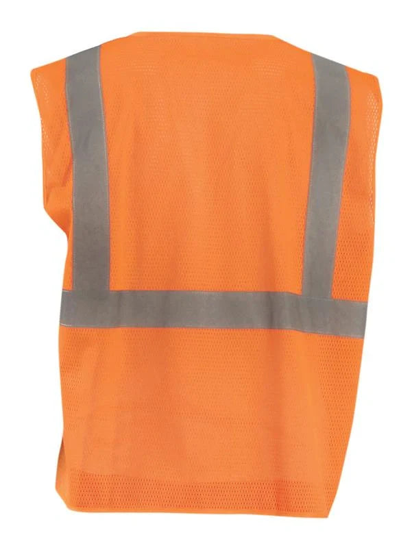 Occunomix Mesh Self-Extinguishing Vest W/Quick Release Zipper Flame Resistant Safety Apparel Orange XL model TSE-IMZ-OXL