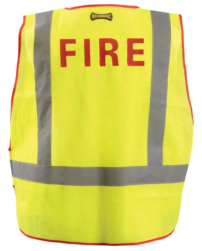 Occunomix Mesh Public Safety Breakaway Vest W/Dor Fire Hi-Vis Safety Vests Yellow XL model LUX-PSF-DOR-XL