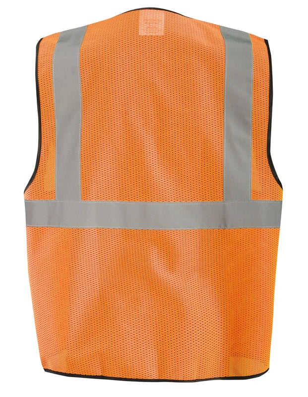 Occunomix Mesh Standard Vest W/Zipper Hi-Vis Safety Vests Orange 4X/5X model ECO-GCZ-O4/5X