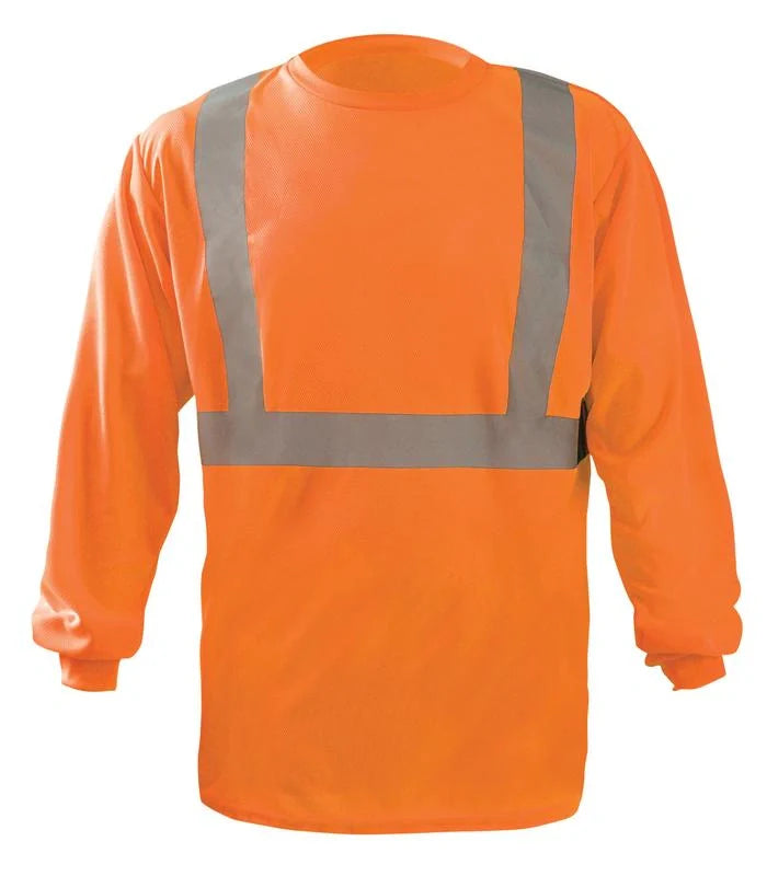 Occunomix Long Sleeve Wicking Birdseye X-Back T-Shirt Hi-Vis Shirts Orange XL model LUX-LST2BX-OXL