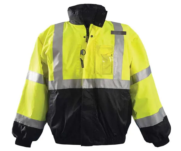 Occunomix 4-In-1 Black Bottom Fleece Bomber Jacket Hi-Vis Jackets Yellow S model LUX-TJBJ-BYS