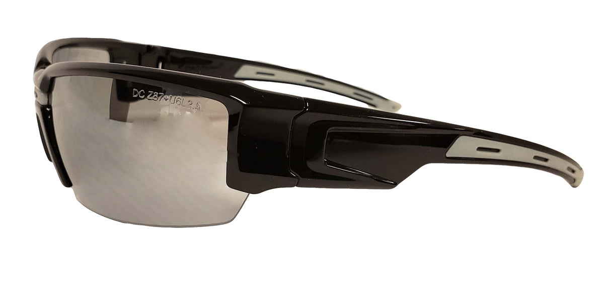 DenTec Hartley Safety Glasses - Smoke Mirror, Smoke - Black frame - 12E98302SM - DenTec