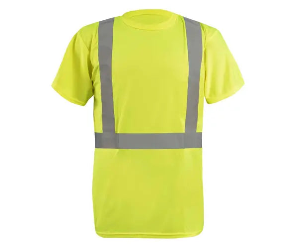 Occunomix Short Sleeve Wicking Birdseye T-Shirt W/O Pocket Hi-Vis Shirts Yellow S model LUX-SSETN2B-YS