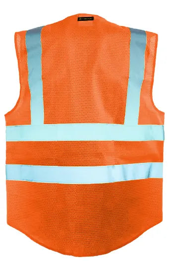Occunomix Mesh Dual Stripe Vest Hi-Vis Safety Vests Orange XL model LUX-SSCOOLG-OXL